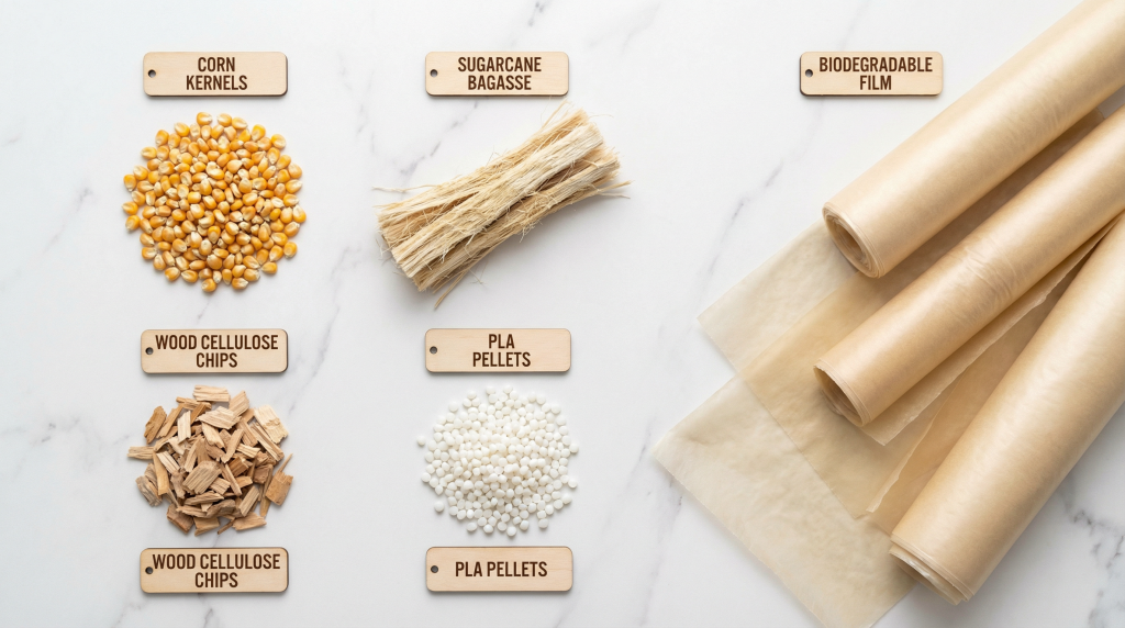 مواد اولیه تولید کیسه زباله تجزیهپذیر شامل ذرت و نیشکر